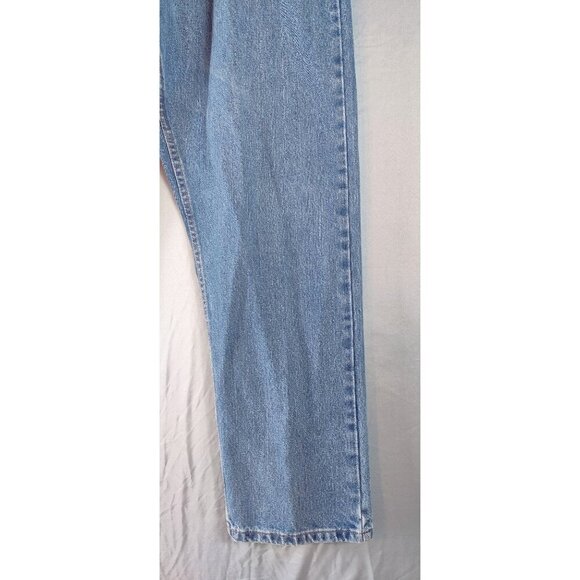 Wrangler Jeans Blue Denim PreOwned 36x32 Relaxed Fit Cotton Western Straight Cut - Picture 3 of 10